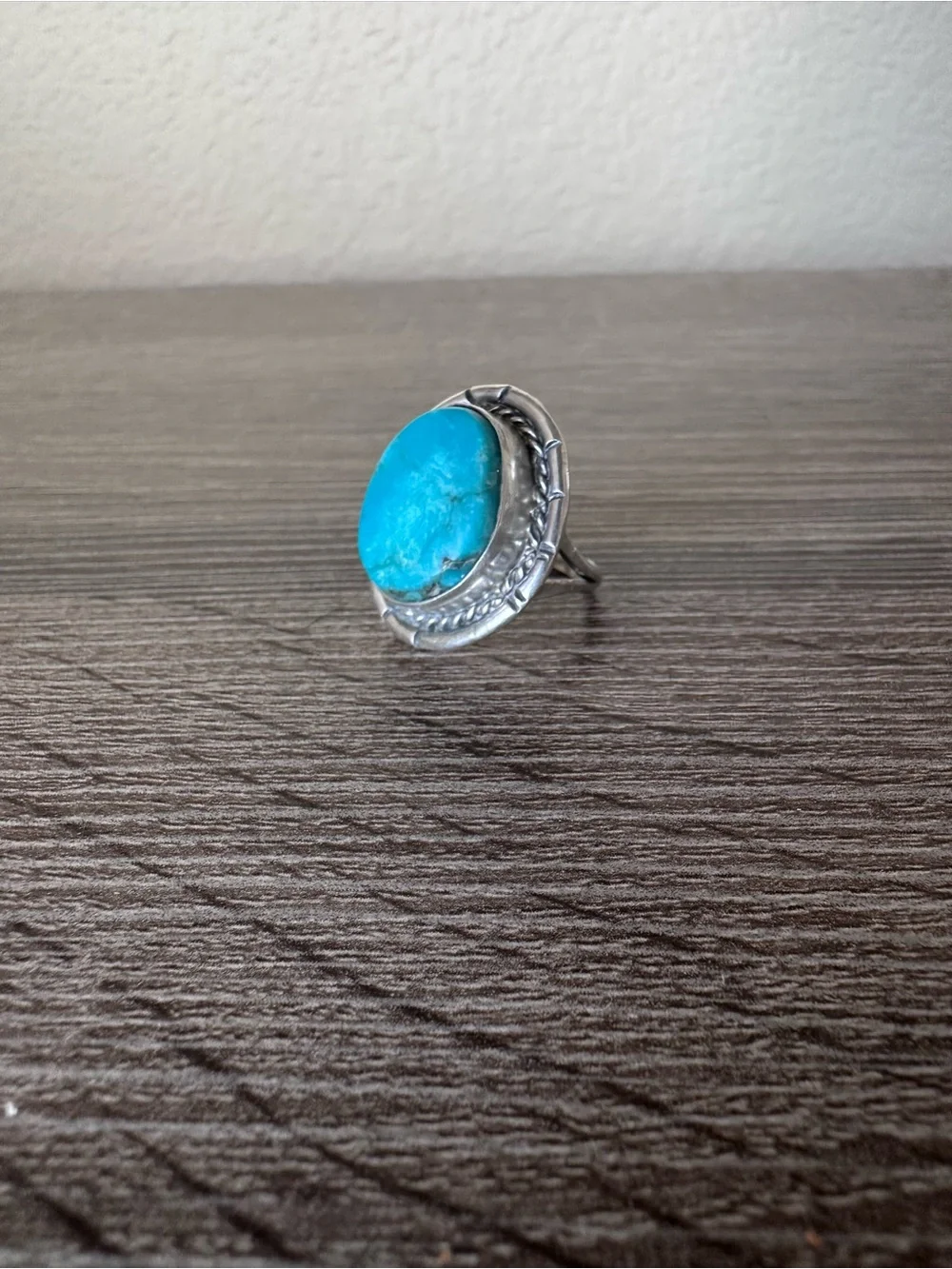 Vintage Navajo Native American Sterling Silver & Turquoise Ring Size 5